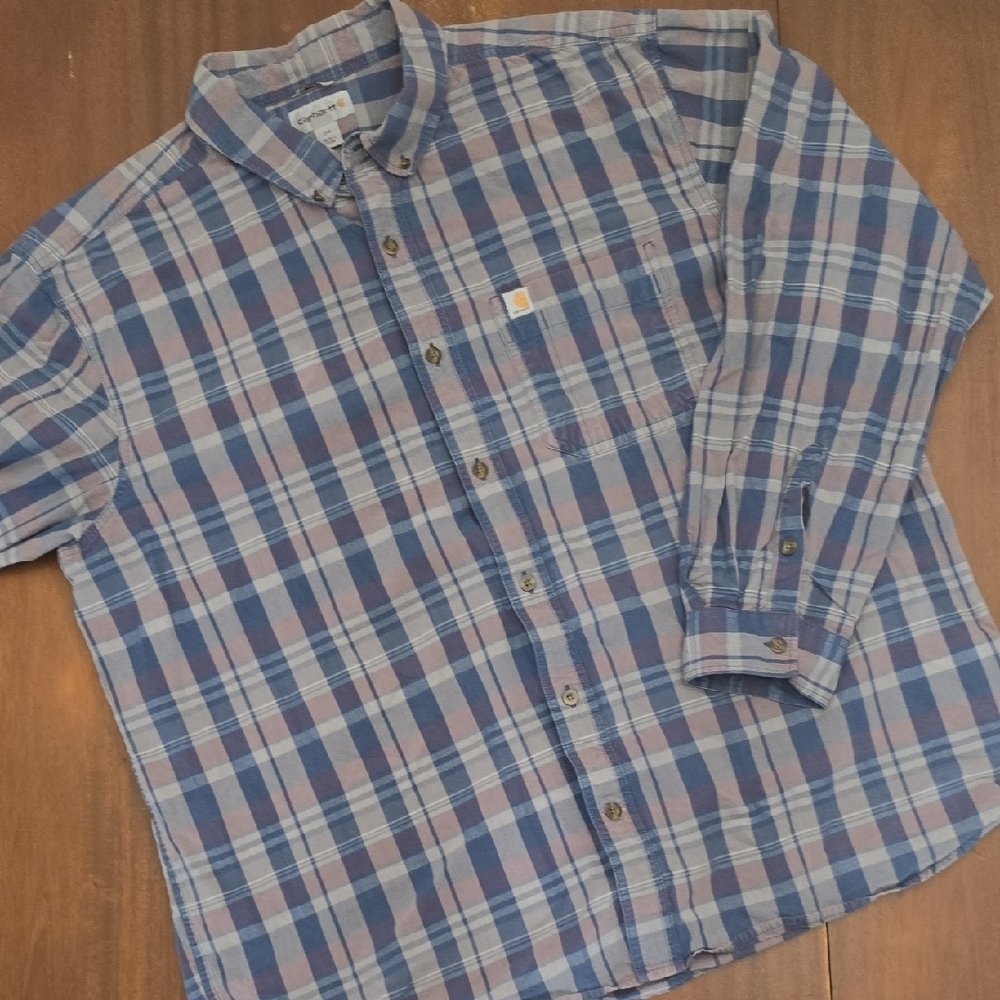 CARHARTT‎ Plaid Shirt Navy Mens XXL